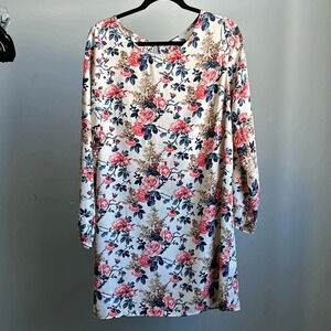 Vanilla Bay Long Sleeve Dress with Flowers | Floral Dress | Cream Dress | Flower